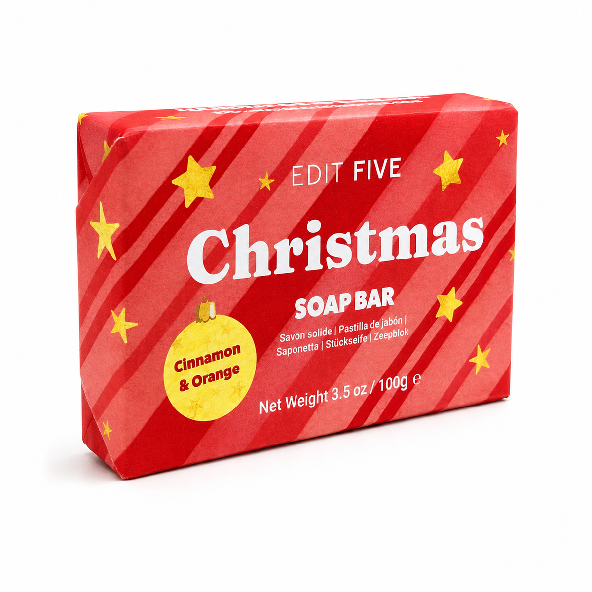Luxury handmade cinnamon and orange soap bar with a rich lather and naturally festive fragrance—a thoughtful Christmas gift for her, him, friends or family.