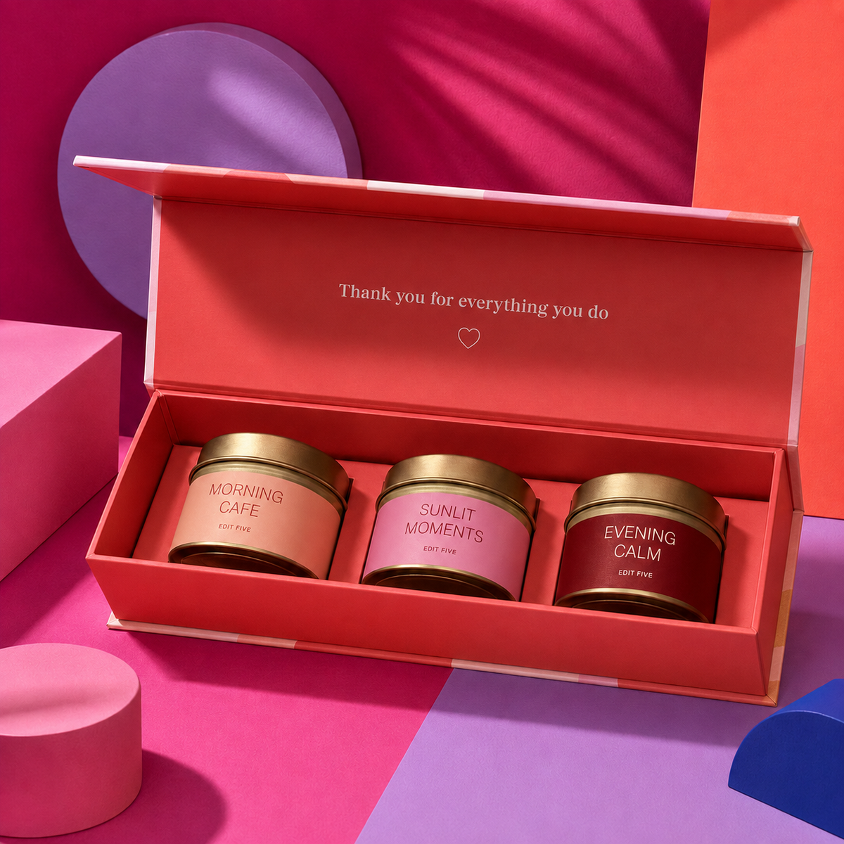 “Wonderful Mum” candle gift box with three luxury fragranced candles, each offering approximately 12 hours of burn time—ideal for Mother’s Day, birthdays, Christmas or thank-you gifts.